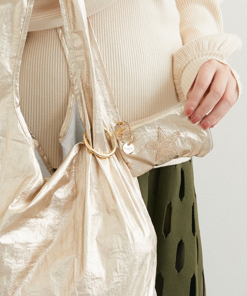 Paradise Picnic（パラダイスピクニック）の「グリッタースターエコバッグ　M（エコバッグ/サブバッグ・レディース・ダークブラウン/ネイビー/その他1/シルバー/ゴールド・FREE）」の13枚目の写真