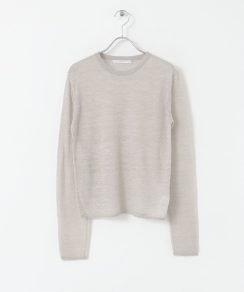 KBF（ケイビーエフ）の「シアークルーネックニット（ニット/セーター・レディース・ブラウン/ライトグレー/グリーン・ONE）」の10枚目の写真