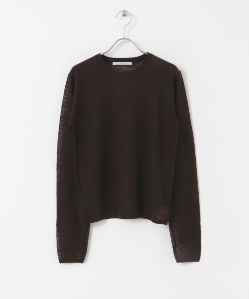 KBF（ケイビーエフ）の「シアークルーネックニット（ニット/セーター・レディース・ブラウン/ライトグレー/グリーン・ONE）」の11枚目の写真