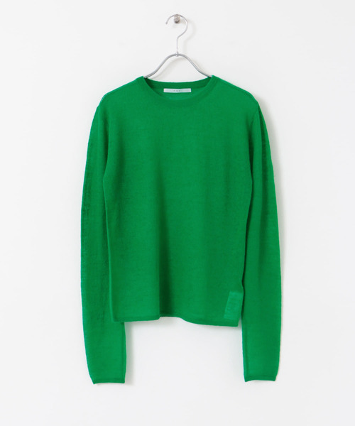 KBF（ケイビーエフ）の「シアークルーネックニット（ニット/セーター・レディース・ブラウン/ライトグレー/グリーン・ONE）」の12枚目の写真