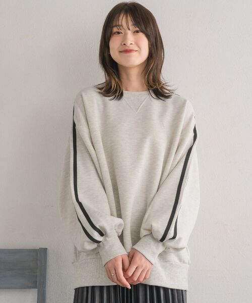 RETRO GIRL(レトロガール)の「裏毛ライントレーナー(Tシャツ/カットソー・レディース・ライトグレー/ダークグレー/ダークブルー・FREE)」の20枚目の写真