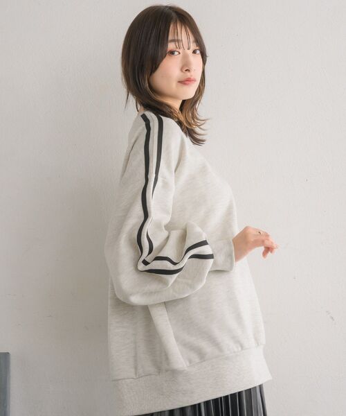 RETRO GIRL(レトロガール)の「裏毛ライントレーナー(Tシャツ/カットソー・レディース・ライトグレー/ダークグレー/ダークブルー・FREE)」の22枚目の写真