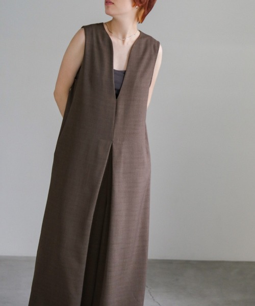 select MOCA（セレクトモカ）の「フロントタックオールインワン（つなぎ/オールインワン・レディース・チャコール/ブラウン/ブラック・FREE）」の8枚目の写真