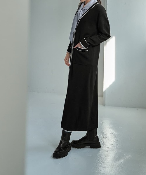 STYLE DELI(スタイルデリ)の「【LUXE】ライン配色ニットワンピース(ワンピース・レディース・ブラック/ブラウン系その他・02/01)」の11枚目の写真