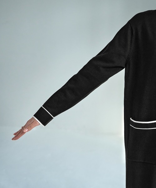 STYLE DELI(スタイルデリ)の「【LUXE】ライン配色ニットワンピース(ワンピース・レディース・ブラック/ブラウン系その他・02/01)」の6枚目の写真