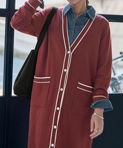 STYLE DELI(スタイルデリ)の「【LUXE】ライン配色ニットワンピース(ワンピース・レディース・ブラック/ブラウン系その他・02/01)」の12枚目の写真