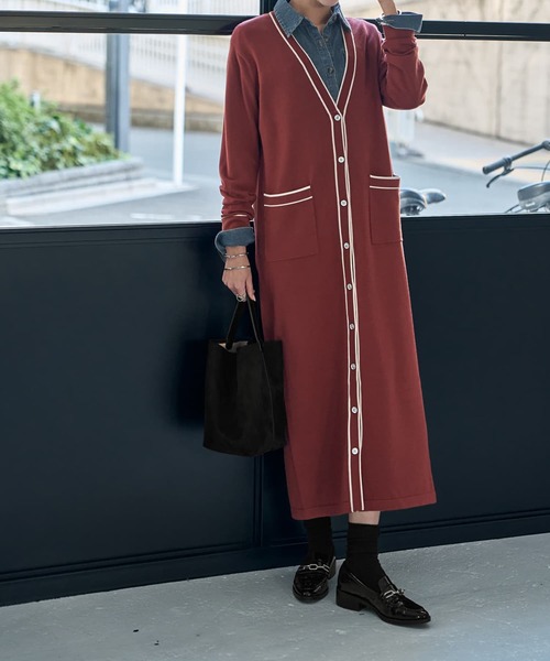 STYLE DELI(スタイルデリ)の「【LUXE】ライン配色ニットワンピース(ワンピース・レディース・ブラック/ブラウン系その他・02/01)」の13枚目の写真
