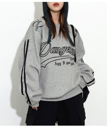 [UNISEX]【ストリートファッション必須アイテム】コアストリートヒップムードラインヴィンテージオーバーフィットトレーナー