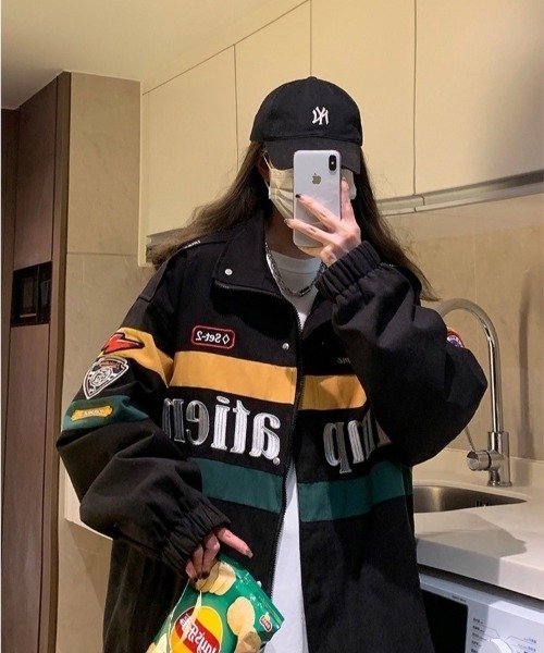 almo(アルモ)の「レーシングジャケット(BQ)(ライダースジャケット・レディース・ブラック/ホワイト・FREE)」の18枚目の写真