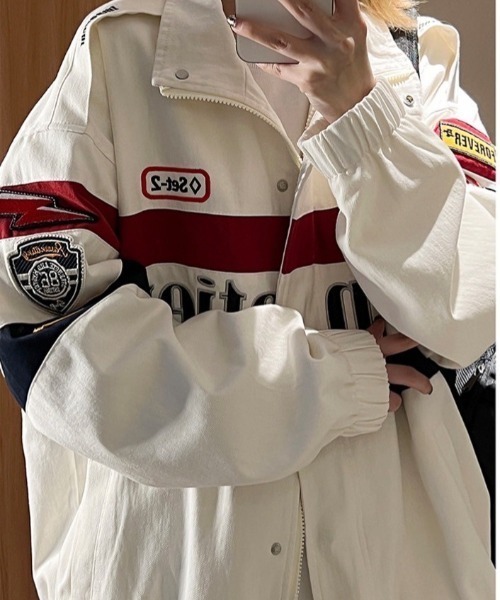 almo(アルモ)の「レーシングジャケット(BQ)(ライダースジャケット・レディース・ブラック/ホワイト・FREE)」の19枚目の写真