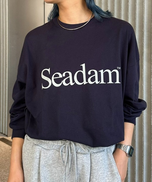 CIAOPANIC TYPY（チャオパニックティピー）の「【WEB限定】【ユニセックス】SEADAMロゴプリントビッグシルエットロンTee（Tシャツ/カットソー・メンズ・ネイビー/ホワイト/ブルー/グレー/ブラック/グレー系その他/チャコールグレー/ホワイト系その他/グリーン・SMALL/X-LARGE/LARGE/MEDIUM）」の8枚目の写真