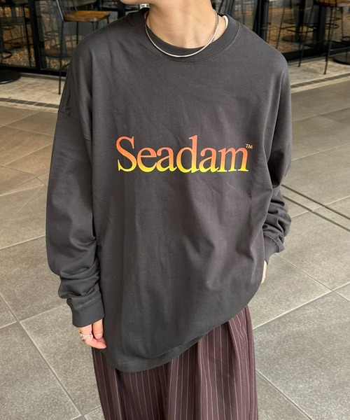 CIAOPANIC TYPY（チャオパニックティピー）の「【WEB限定】【ユニセックス】SEADAMロゴプリントビッグシルエットロンTee（Tシャツ/カットソー・メンズ・ネイビー/ホワイト/ブルー/グレー/ブラック/グレー系その他/チャコールグレー/ホワイト系その他/グリーン・SMALL/X-LARGE/LARGE/MEDIUM）」の4枚目の写真