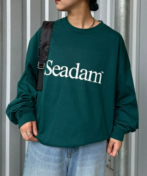 CIAOPANIC TYPY（チャオパニックティピー）の「【WEB限定】【ユニセックス】SEADAMロゴプリントビッグシルエットロンTee（Tシャツ/カットソー・メンズ・ネイビー/ホワイト/ブルー/グレー/ブラック/グレー系その他/チャコールグレー/ホワイト系その他/グリーン・SMALL/X-LARGE/LARGE/MEDIUM）」の7枚目の写真