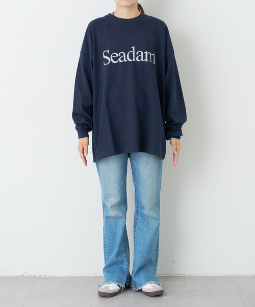 CIAOPANIC TYPY（チャオパニックティピー）の「【WEB限定】【ユニセックス】SEADAMロゴプリントビッグシルエットロンTee（Tシャツ/カットソー・メンズ・ネイビー/ホワイト/ブルー/グレー/ブラック/グレー系その他/チャコールグレー/ホワイト系その他/グリーン・SMALL/X-LARGE/LARGE/MEDIUM）」の17枚目の写真