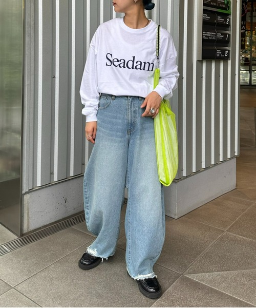 CIAOPANIC TYPY（チャオパニックティピー）の「【WEB限定】【ユニセックス】SEADAMロゴプリントビッグシルエットロンTee（Tシャツ/カットソー・メンズ・ネイビー/ホワイト/ブルー/グレー/ブラック/グレー系その他/チャコールグレー/ホワイト系その他/グリーン・SMALL/X-LARGE/LARGE/MEDIUM）」の11枚目の写真