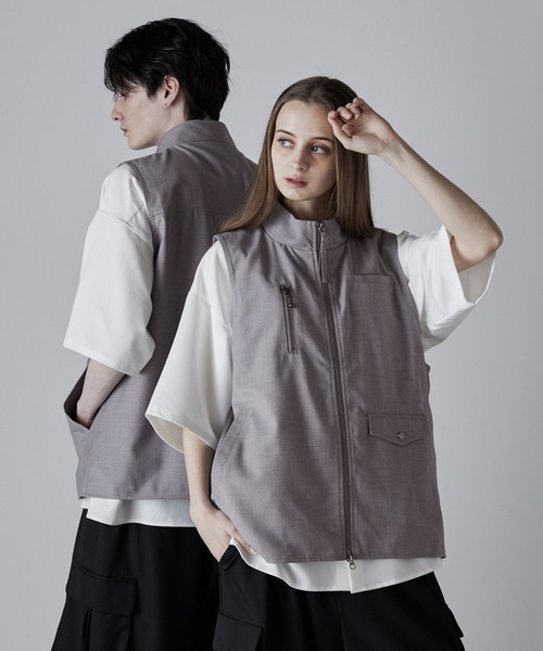 【CLEL】Loose High Neck Design Vest/ルーズハイネックデザインベスト（ベスト）｜CLEL（クレイル）