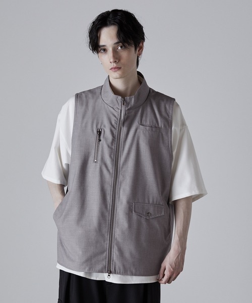 【CLEL】Loose High Neck Design Vest/ルーズハイネックデザインベスト（ベスト）｜CLEL（クレイル）