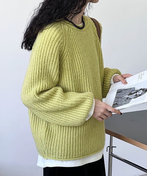 クルーネックラグランニット（ニット/セーター）｜Girly Doll