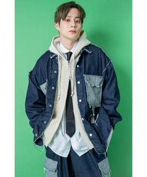 a.p.o.v.（エーピーオービー）の「a.p.o.v. パッチワークダメージデニムシャツジャケット（デニムジャケット）」