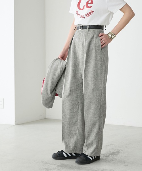 BONLECILL(ボンルシール)の「【セットアップ対応】2タックダッドスラックス(スラックス・レディース・モカ/ベージュ/チャコールグレー/グレー・L/M)」の10枚目の写真