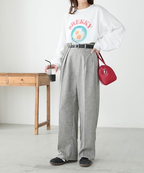 BONLECILL(ボンルシール)の「【セットアップ対応】2タックダッドスラックス(スラックス・レディース・モカ/ベージュ/チャコールグレー/グレー・L/M)」の8枚目の写真