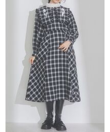 merry jenny | チューリップ刺繍checkワンピース(ワンピース)