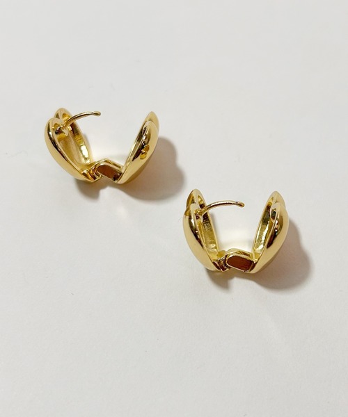 No.1138 ぷっくり琥珀ハート ピアス No.1138 ぷっくり琥珀ハート ピアス