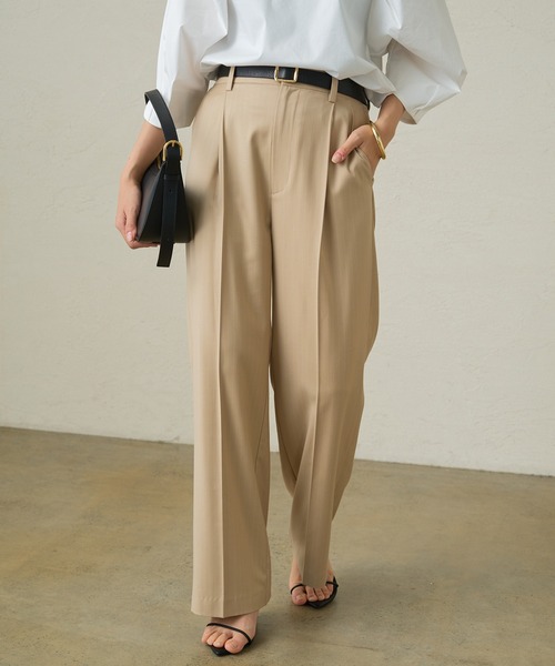 LOUNGEDRESS（ラウンジドレス）の「セミワイドパンツ2（スラックス・レディース・ブラック/グレー/アイボリー/ベージュ・SMALL/MEDIUM）」の11枚目の写真