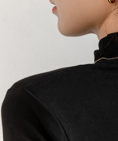 DAY CLOSET(デイ クローゼット)の「レディース きれいめボトルネックシアーフリルカットソー(Tシャツ/カットソー・レディース・ブラック・FREE)」の7枚目の写真