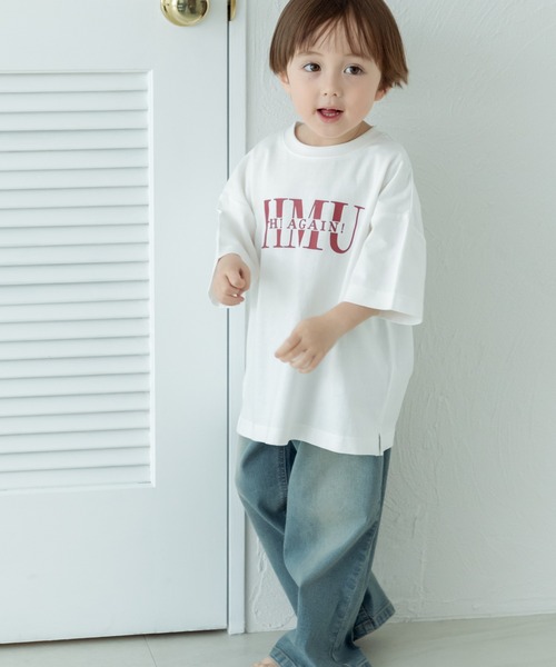 pairmanon(ペアマノン)の「【リンクコーデ】オリジナル カジュアルプリントTシャツ(Tシャツ/カットソー・キッズ・ホワイト/ベージュ系その他2/ブルー/ライトイエロー/ブラック系その他/チャコールグレー/ホワイト系その他2/ブルー系その他/グリーン系その他/パープル/ベージュ系その他/ピンク/ホワイト系その他/ブラック/ライトベージュ/グレー系その他/ライトピンク/ピンク系その他/イエロー系その他/ライトブルー・80/140/90/150/110/130/120/100)」の2枚目の写真