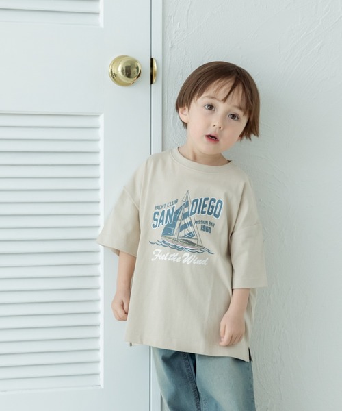 pairmanon(ペアマノン)の「【リンクコーデ】オリジナル カジュアルプリントTシャツ(Tシャツ/カットソー・キッズ・ホワイト/ベージュ系その他2/ブルー/ライトイエロー/ブラック系その他/チャコールグレー/ホワイト系その他2/ブルー系その他/グリーン系その他/パープル/ベージュ系その他/ピンク/ホワイト系その他/ブラック/ライトベージュ/グレー系その他/ライトピンク/ピンク系その他/イエロー系その他/ライトブルー・80/140/90/150/110/130/120/100)」の8枚目の写真