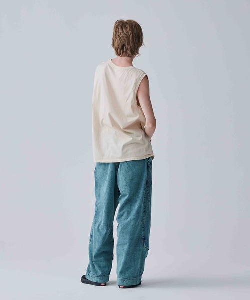 Iroquois（イロコイ）の「IROQUOIS イロコイ / 60/2 MERCERIZING JERSEY N/S ハイゲージノースリーブトップス / 176104（タンクトップ・メンズ・ブラック/ホワイト系その他/ベージュ・1/2/3）」の15枚目の写真