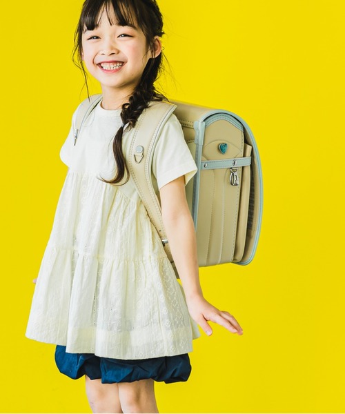 MAKE YOUR DAY(メイクユアデイ)の「ティアードチュニック■80~140cm(チュニック・キッズ・オフホワイト/チャコールグレー/カーキ・140/120/130/90/100/110/80)」の2枚目の写真