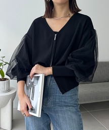 CAPRICIEUX LE'MAGE | チュールZIPカーディガン(カーディガン/ボレロ)