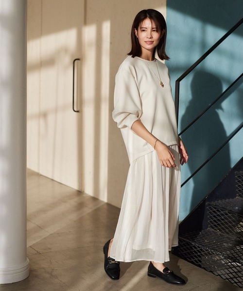 Elura（エルーラ）の「ボイルフレアスカート／102804（スカート・レディース・オフホワイト/ライトグレー・FREE）」の11枚目の写真