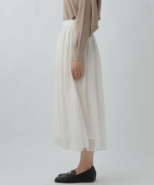 Elura（エルーラ）の「ボイルフレアスカート／102804（スカート・レディース・オフホワイト/ライトグレー・FREE）」の19枚目の写真