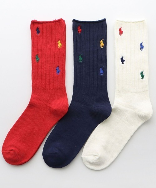 POLO RALPH LAUREN（ポロ ラルフ ローレン）の「≪WEB限定≫POLO RALPH LAUREN レディース メンズ マルチワンポイント ローゲージ リブソックス 92022803（ソックス/靴下・レディース・ホワイト/レッド/ダークネイビー・25～27cm/23～25cm）」の14枚目の写真