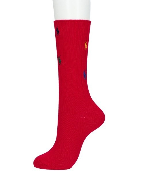 POLO RALPH LAUREN（ポロ ラルフ ローレン）の「≪WEB限定≫POLO RALPH LAUREN レディース メンズ マルチワンポイント ローゲージ リブソックス 92022803（ソックス/靴下・レディース・ホワイト/レッド/ダークネイビー・25～27cm/23～25cm）」の7枚目の写真