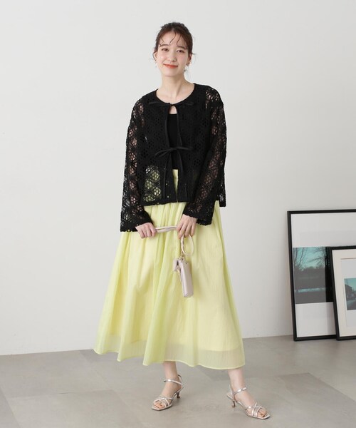 N.（N. Natural Beauty Basic）（エヌエヌナチュラルビューティーベーシック）の「◆コットンコードレースフロントリボンブラウス（シャツ/ブラウス・レディース・オフホワイト/ブラック・MEDIUM）」の18枚目の写真