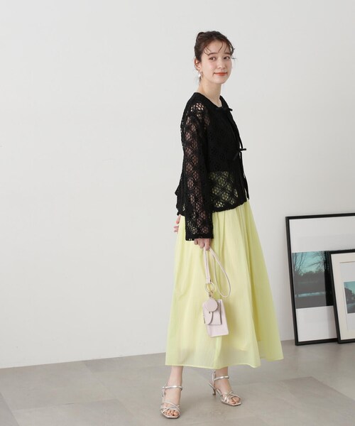 N.（N. Natural Beauty Basic）（エヌエヌナチュラルビューティーベーシック）の「◆コットンコードレースフロントリボンブラウス（シャツ/ブラウス・レディース・オフホワイト/ブラック・MEDIUM）」の13枚目の写真