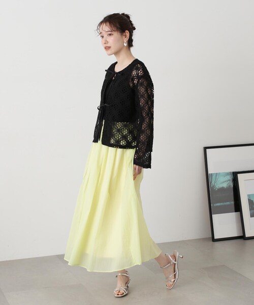 N.（N. Natural Beauty Basic）（エヌエヌナチュラルビューティーベーシック）の「◆コットンコードレースフロントリボンブラウス（シャツ/ブラウス・レディース・オフホワイト/ブラック・MEDIUM）」の14枚目の写真