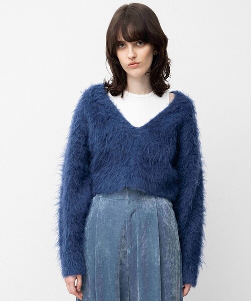 NAVE（ネイヴ）の「モヘアシャギーニットトップス（ニット/セーター・レディース・グレー系/ブラック系/ブルー系・1/2）」の3枚目の写真