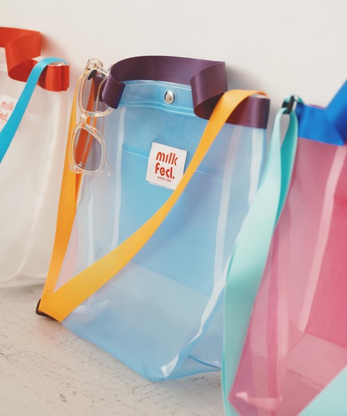MILKFED.（ミルクフェド）の「MESH 2WAY BAG（ショルダーバッグ・レディース・ライトブルー/ホワイト/ピンク・ONE SIZE）」の3枚目の写真