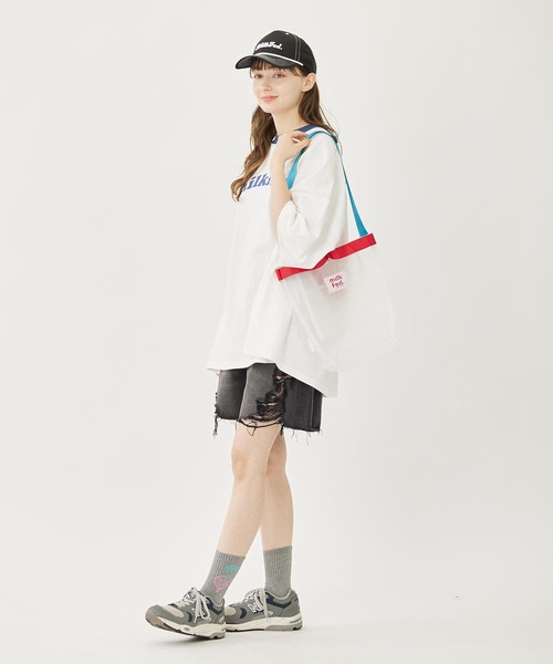 MILKFED.（ミルクフェド）の「MESH 2WAY BAG（ショルダーバッグ・レディース・ライトブルー/ホワイト/ピンク・ONE SIZE）」の4枚目の写真