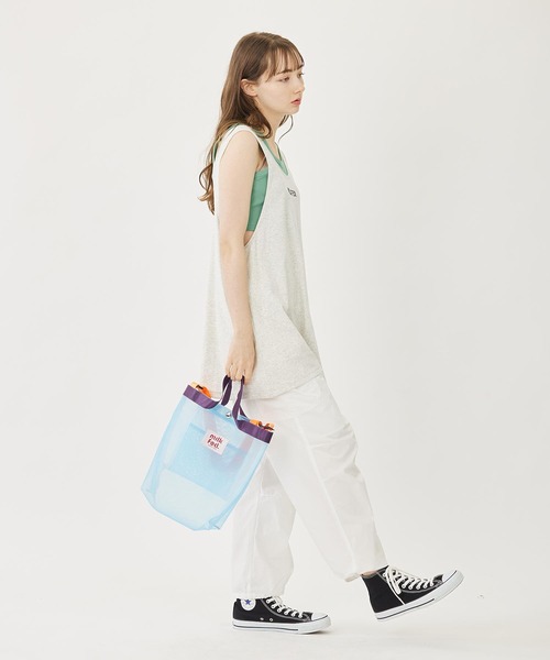 MILKFED.（ミルクフェド）の「MESH 2WAY BAG（ショルダーバッグ・レディース・ライトブルー/ホワイト/ピンク・ONE SIZE）」の6枚目の写真