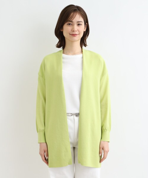 INDIVI(インディヴィ)の「◆【洗える】シンプル着流しロングニットカーディガン(カーディガン/ボレロ・レディース・ブラック/ライトベージュ/ダークブラウン/グリーン系・05/13/15 /19/34/38)」の21枚目の写真