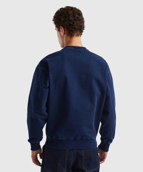 BENETTON (UNITED COLORS OF BENETTON)(ベネトンユナイテッドカラーズオブベネトン)の「クルーネックフロントプリントスウェット・トレーナー(スウェット・メンズ・ネイビー・MEDIUM/SMALL/LARGE)」の3枚目の写真