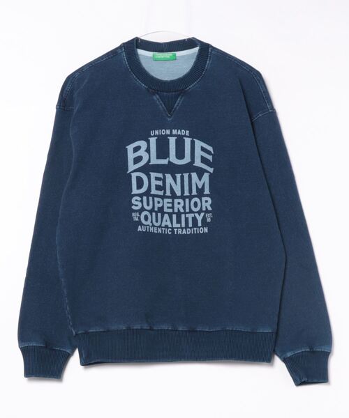 BENETTON (UNITED COLORS OF BENETTON)(ベネトンユナイテッドカラーズオブベネトン)の「クルーネックフロントプリントスウェット・トレーナー(スウェット・メンズ・ネイビー・MEDIUM/SMALL/LARGE)」の4枚目の写真