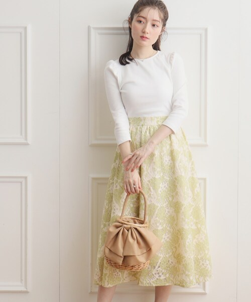 couture brooch(クチュールブローチ)の「◆レースドッキングワンピース(ワンピース・レディース・オフホワイト/ライトグレー/ブラック・36/38/42)」の4枚目の写真