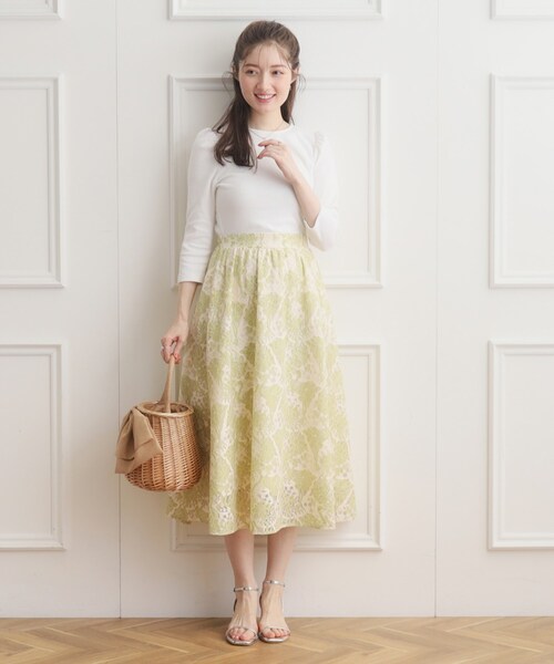 couture brooch(クチュールブローチ)の「◆レースドッキングワンピース(ワンピース・レディース・オフホワイト/ライトグレー/ブラック・36/38/42)」の8枚目の写真